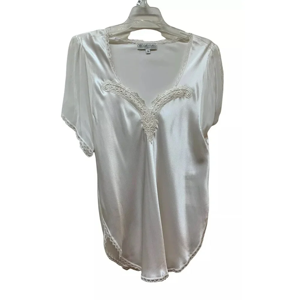 Vintage Peignoir Set Camisole & Robe Silky Satin Retro Glam Union Made NEW NOS